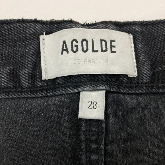 NWT Agolde 90s Crop in Shutter Size 28 Distressed Cotton Button Fly Frayed Hem - Picture 10 of 15